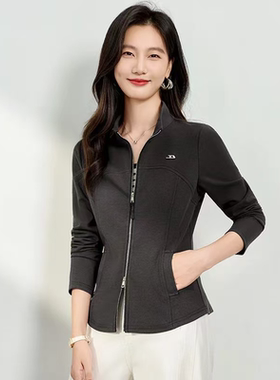 W662 春秋款时尚休闲立领显瘦长袖百搭外套JT