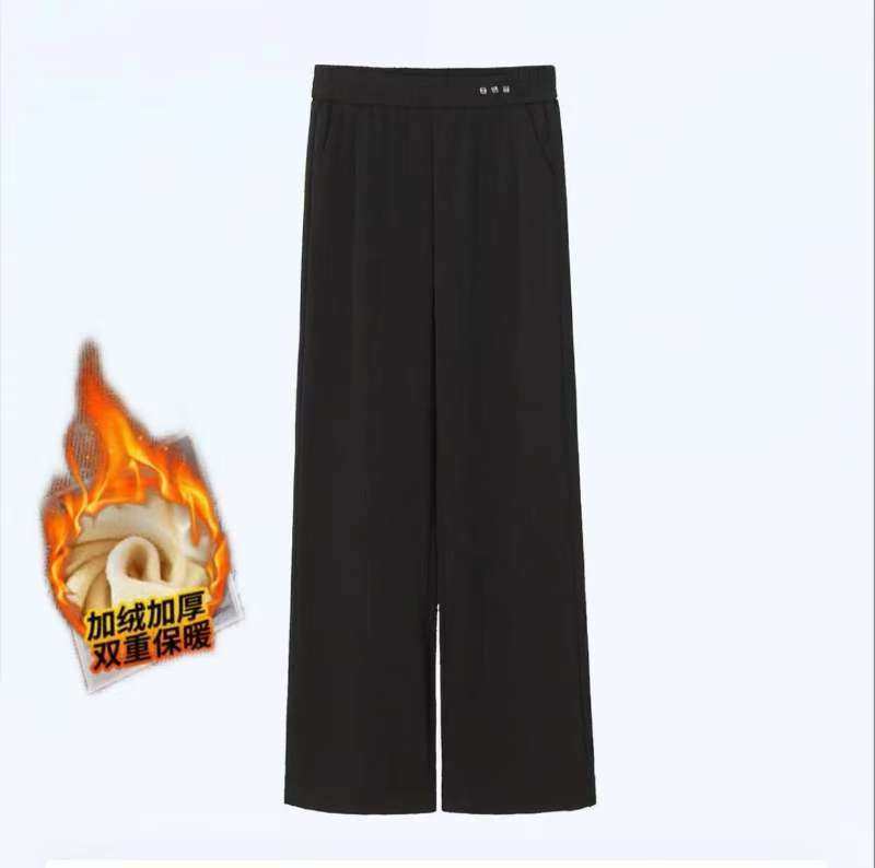 2531 秋冬款黑色加绒保暖高腰显瘦百搭直筒裤YDY