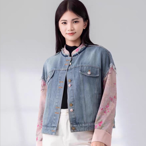 W499 新中式国风早春时尚拼接百搭牛仔外套 JR
