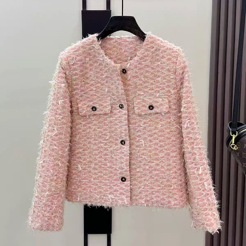 W601 春秋款时尚洋气圆领单排扣小香风短款百搭外套JT,女装/女士精品,短外套,淘宝优惠券,粉丝福利购,淘宝优惠卷