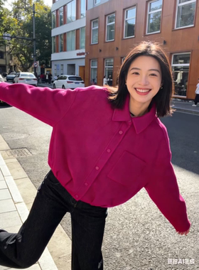 2865  秋冬新款气质休闲减龄百搭短款双面呢外套