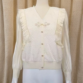 气质小衫 甜美花边拼接盘扣百搭时尚 春秋款 S038