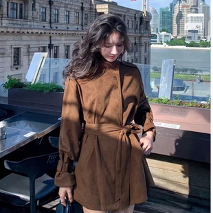 新款 复古麂皮高级宽松英伦风休闲气质显瘦外套 秋季 W330