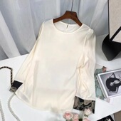 显瘦气质百搭小衫 圆领国风刺绣拼接袖 时尚 S028