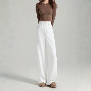 YDY 显瘦梨形身材百搭高腰阔腿牛仔裤 8062 春秋新款