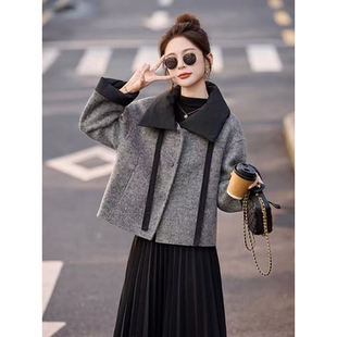 洋气高级感毛呢短外套JT 小个子韩版 W620 秋冬新款