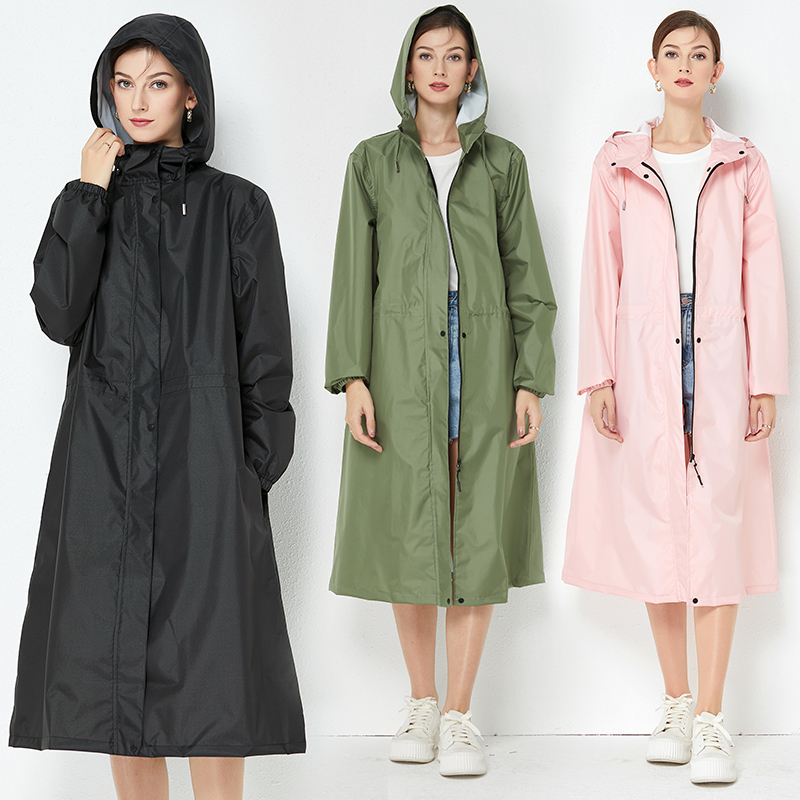 新款时尚防暴雨风衣式外套雨衣户外徒步成人男女长款雨披透气便携