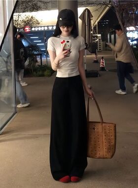 深圳南油韩风chic时尚减龄休闲运动显瘦短袖阔腿裤两件套女夏季