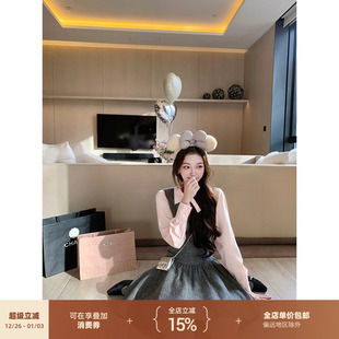 千金风羊毛混纺背心连衣裙套装 约会日 安妮 thepeachofficial