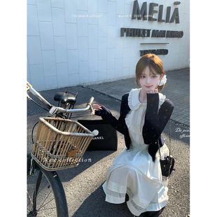 拼接蕾丝衫 娃娃领无袖 半裙两件套 可爱天然呆 thepeachofficial