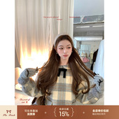 thepeachofficial 格林威治少女 小香千金风娃娃领羊毛呢连衣裙