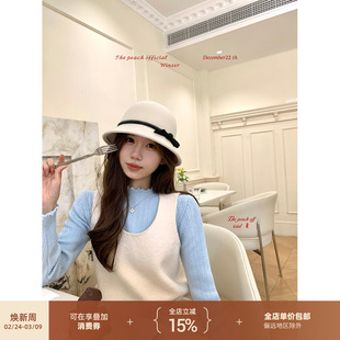 thepeachofficial【波恩美术馆】小香千金风羊毛呢无袖背心裙套装