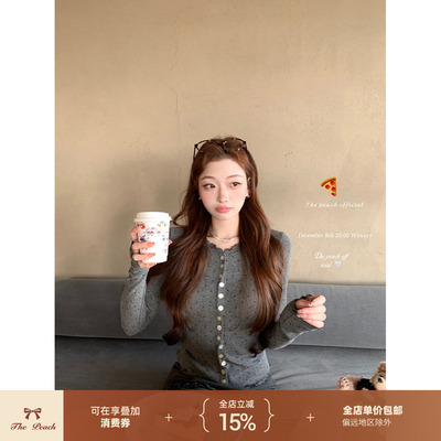 复古波点修身打底上衣羊毛A字裙