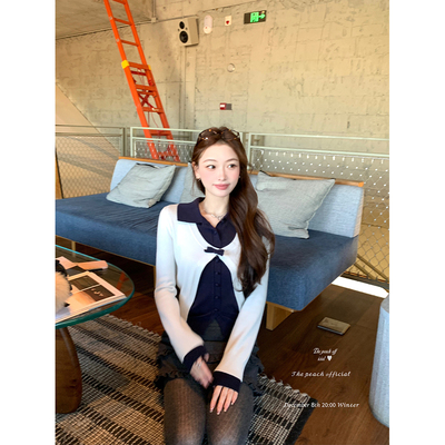 简约针织修身打底衫针织开衫套装