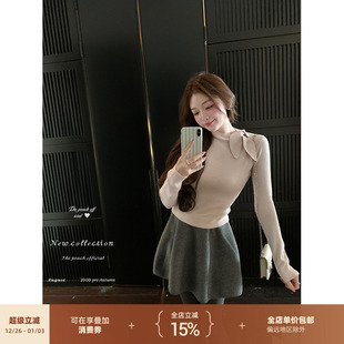 针织连衣裙上衣两件套 半高领修身 thepeachofficial 马尔菲假日