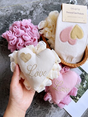 爱心蕾丝沐浴球浴花球大号搓澡巾