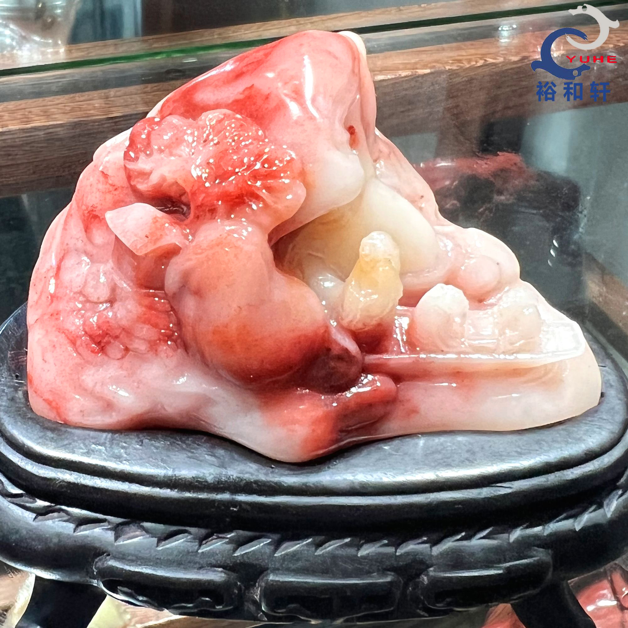 寿山石雕客厅摆件芙蓉冻石游赤壁珍藏书房家装商务礼品裕和轩A58