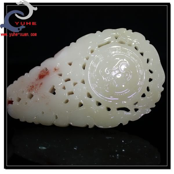 寿山石挂件 国石真品 芙蓉冻石 精美螭龙手牌挂牌【裕和轩】E7-4