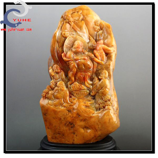寿山石摆件 昌化田黄石 弥勒布道 精品珍藏田黄摆件【裕和轩】B8