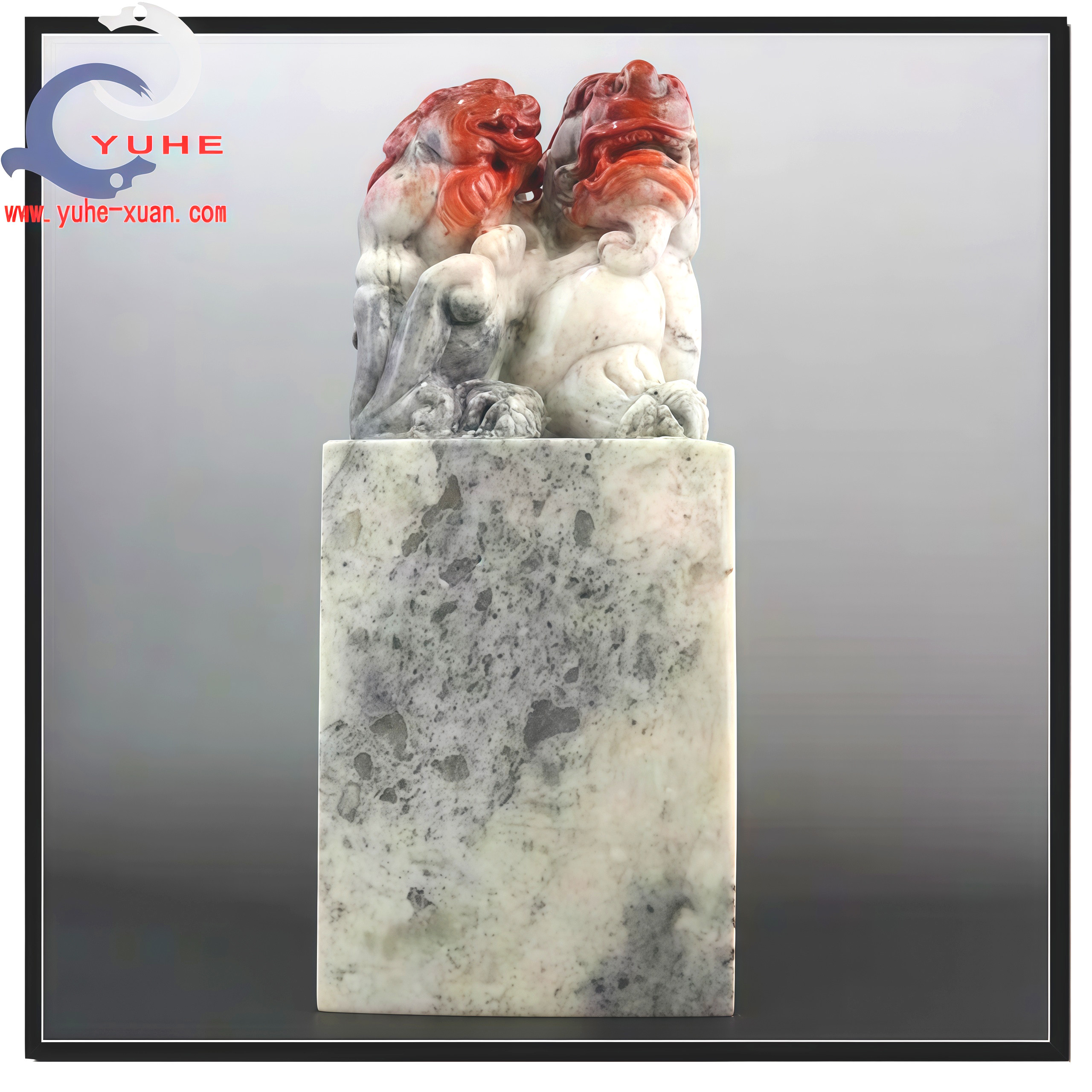 寿山石印章入户玄关摆件真品芙蓉国石威震狮子大印章玉玺裕和轩C8