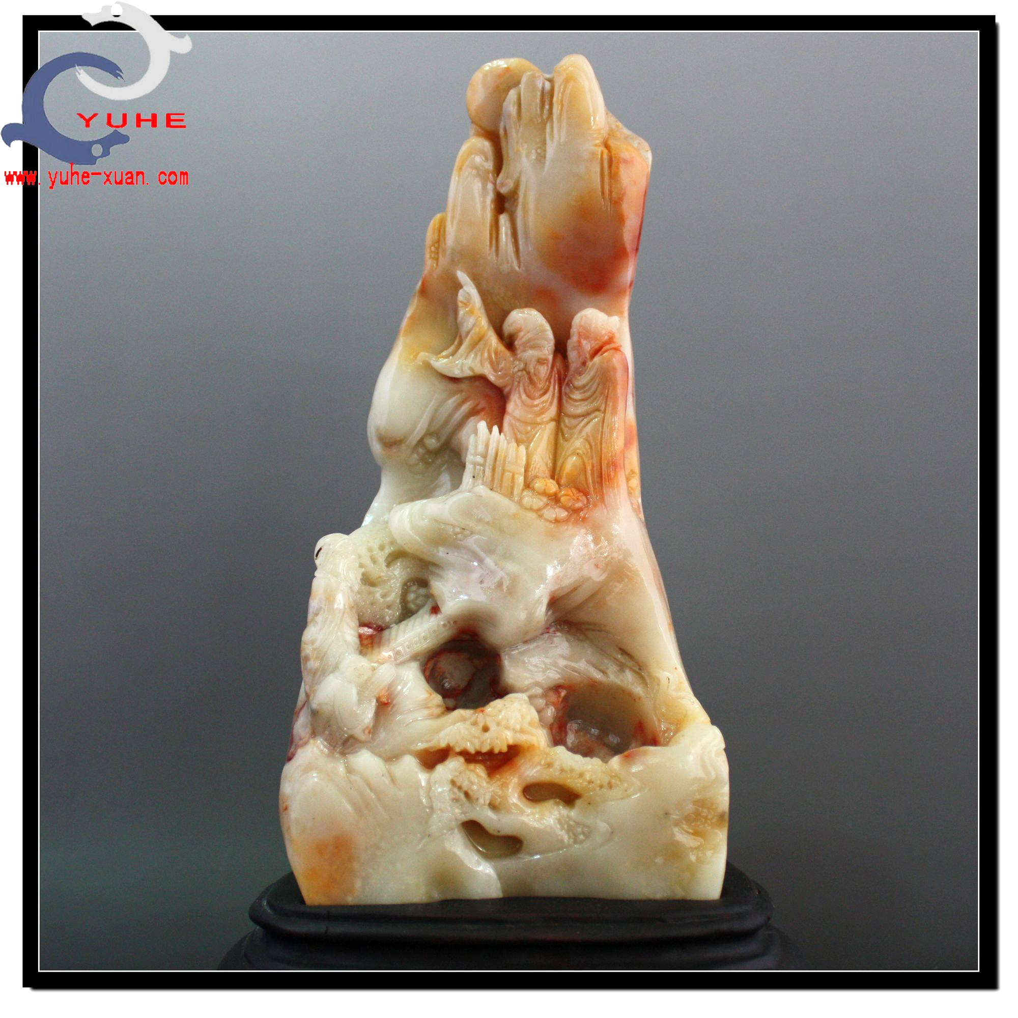 天然寿山石雕摆件 国石真品 芙蓉冻石 指日高升摆件【裕和轩】E7