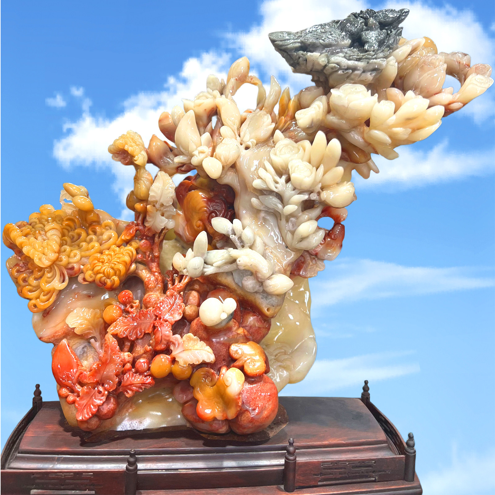 裕和轩十年珍藏寿山芙蓉白玉兰花