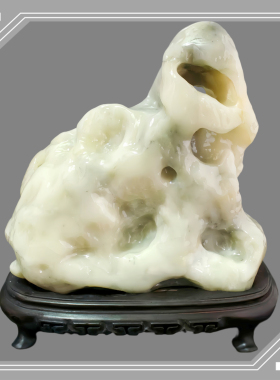 寿山石猪油白芙蓉冻石 精品原石别墅摆件 收藏品高档商务礼裕和轩