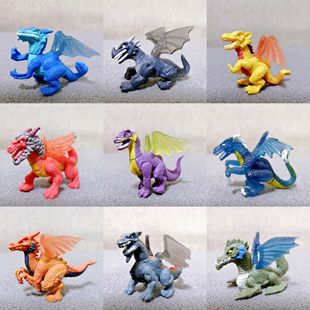 跨境拼装恶龙飞龙喷火龙西方传说龙骑士儿童恐龙模型玩具关节可动