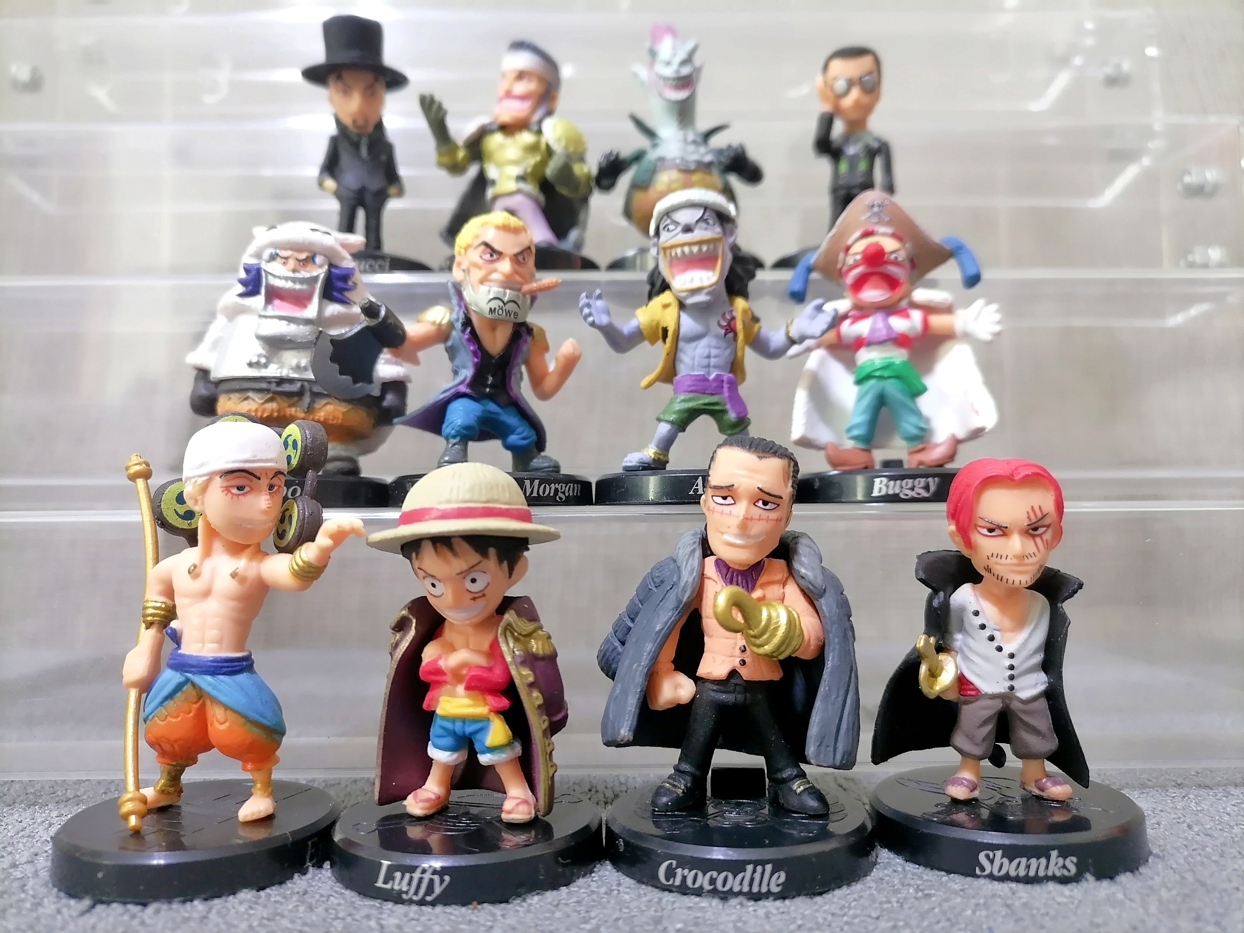 12款祖国版迷你海贼王路飞红发巴基莫利亚手办玩具摆件公仔盲盒