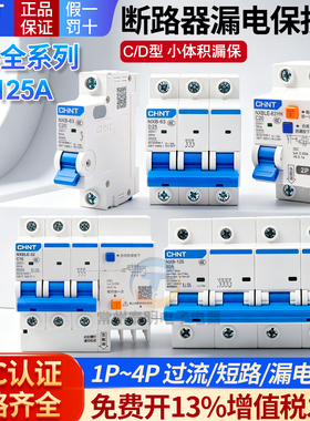 正泰NXBLE-63/32空气2P家用63A断路器32A开关带漏电保护器DZ47LE