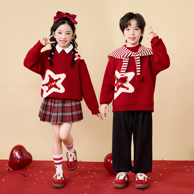 元旦儿童合唱演出毛衣亲子装