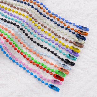 diy饰品配件批发彩色珠链挂链 烤漆波珠链咕卡小圆盘链条钥匙扣链