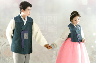 X02034 韩国进口面料韩服新娘婚礼敬酒情侣韩服748H