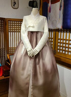 韩国原版进口面料妈妈韩服婚礼敬酒生日宴礼服女士演出服装W11546