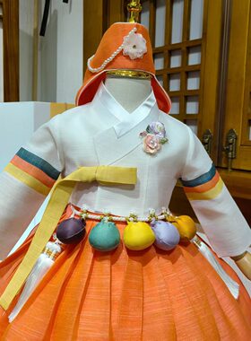 女童孩公主朝鲜族儿童生日宴韩服舞台演出走秀飘逸韩服H-E22067