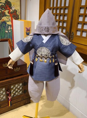 男孩一周岁生日礼服朝鲜族民族服装男宝宝儿童王世子韩服E22085