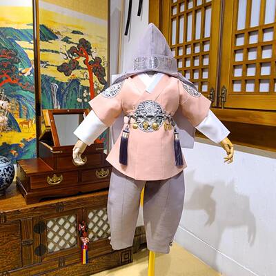 男孩一周岁生日礼服朝鲜族民族