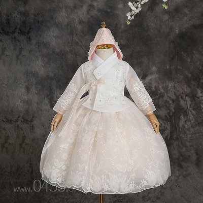 韩国进口面料女童儿童韩服朝鲜服装女孩女宝宝周岁生日服EV24005