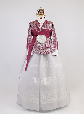 朝鲜族民族服装新娘婚礼结婚敬酒服烫银宫廷皇后唐衣韩服T23027