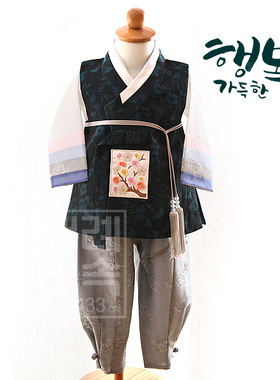 儿童韩服男孩舞蹈演出服朝鲜舞蹈服装男童韩服1-11号现货E01328