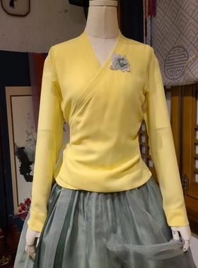 朝鲜族舞蹈练习仿真丝上衣和新满天星3层6开飘逸裙子挂件H-S11488