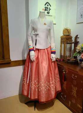 朝鲜族民族服装平时穿的生活韩服上衣和腰裙子胸花挂件H-S11276