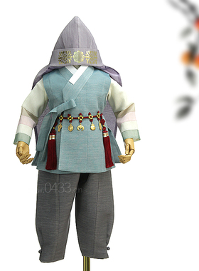 男孩一周岁生日礼服朝鲜族民族服装男宝宝儿童王世子韩服E22054