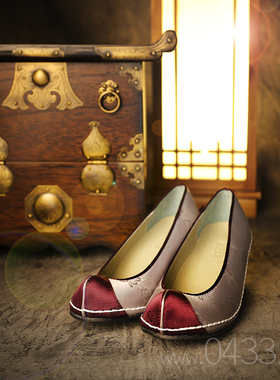韩国原装进口女士韩服勾鞋5cm跟225-255mm现货手缝工艺鞋DX24002