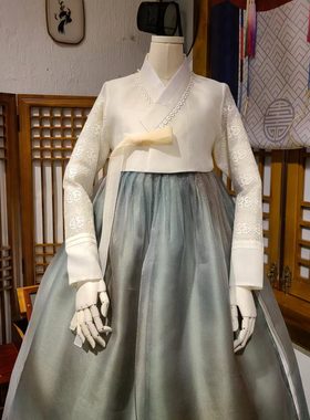 韩国原版进口面料妈妈韩服婚礼敬酒生日宴礼服女士演出服装W11549