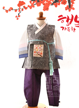 现货儿童韩服男孩舞蹈演出服朝鲜舞蹈服装韩国传统男童现货E01331