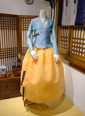 朝鲜族平时穿的生活韩服富贵三合上衣和裙子舞蹈练习腰裙H-S22035
