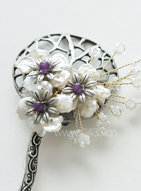 韩国进口旁叉/新娘头饰/盘头发饰/舞台头饰 手工编织H-P03792