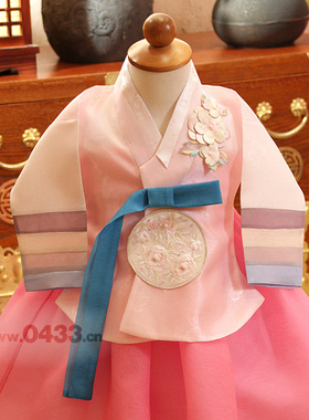 儿童韩服女孩舞蹈演出服朝鲜舞蹈服装韩国宫廷传统女童韩服E01373