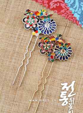 韩国原装进口韩式头饰/婚礼盘头旁叉/仿古金银色旁叉/H-P02318